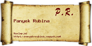 Panyek Rubina névjegykártya